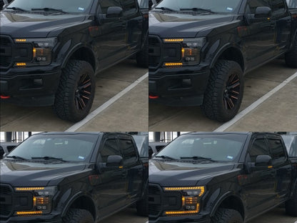Raxiom Axial Series Sequential LED Side Mirror Marker Lights; Smoked (15-18 F-150)