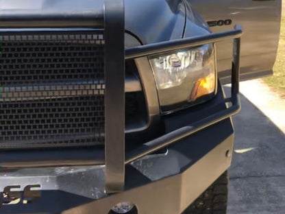 Raxiom Axial Series Euro Style Headlights with Single Bulb; Black Housing; Clear Lens (09-18 RAM 1500 w/ Factory Halogen Non-Projector Headlights)