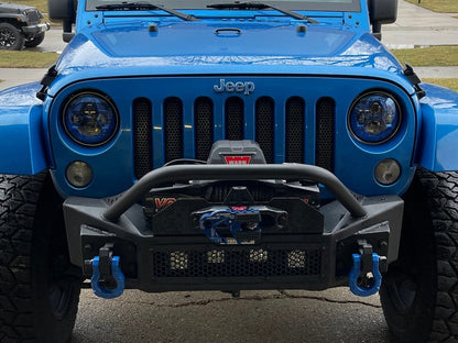 Raxiom 7-Inch LED Headlights; Blue Housing; Clear Lens (07-18 Jeep Wrangler JK)