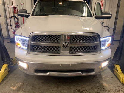 Raxiom LED Halo Headlights; Chrome Housing; Clear Lens (09-18 RAM 1500 w/ Factory Halogen Non-Projector Headlights)