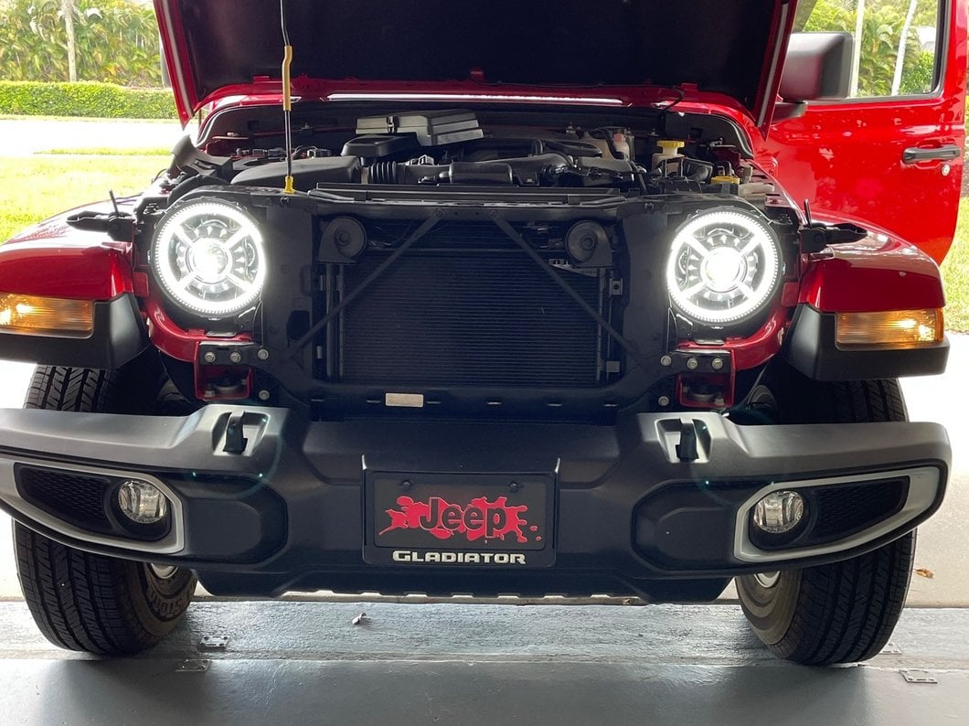 Raxiom 9-Inch LED Headlights with DRL and Halo; Black Housing; Clear Lens (20-25 Jeep Gladiator JT)