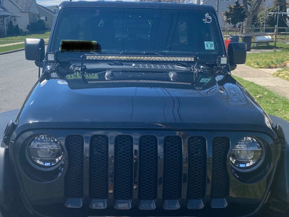 Raxiom Axial Series 30-Inch Single Row LED Light Bar with Hood Mounting Brackets (18-25 Jeep Wrangler JL)
