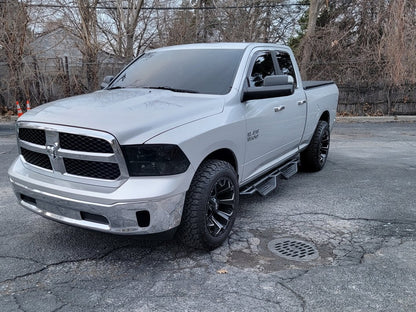 Raxiom Axial Series Euro Style Headlights with Single Bulb; Black Housing; Clear Lens (09-18 RAM 1500 w/ Factory Halogen Non-Projector Headlights)