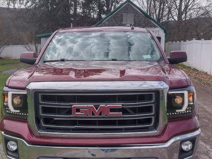 Raxiom Axial Series Projector Headlights; Black Housing; Clear Lens (14-15 Sierra 1500 w/ Factory Halogen Headlights)
