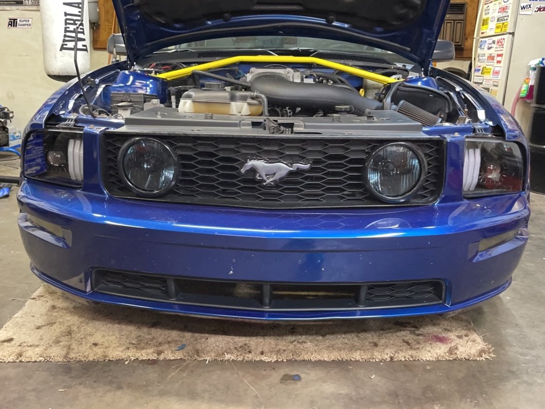 Raxiom Projector Headlights; Black Housing; Clear Lens (05-09 Mustang w/ Factory Halogen Headlights, Excluding GT500)
