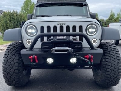 Raxiom Axial Series 7-Inch LED Headlights with DRL; Black Housing; Clear Lens (97-18 Jeep Wrangler TJ & JK)