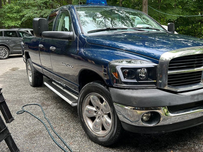 Raxiom Axial Series LED DRL Projector Headlights; Black Housing; Clear Lens (06-08 RAM 1500)