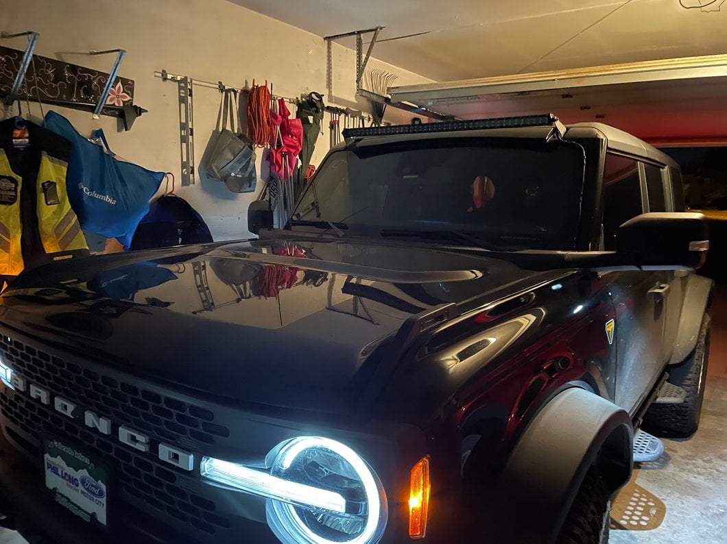 Raxiom Axial Series 40-Inch 240w White/Amber Combo LED Light Bar with Windshield Mounting Brackets (21-25 Bronco)