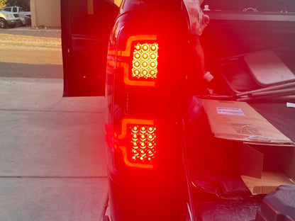 Raxiom LED Tail Lights with Sequential Turn Signals; Black Housing; Clear Lens (14-18 Silverado 1500 w/ Factory Halogen Tail Lights)