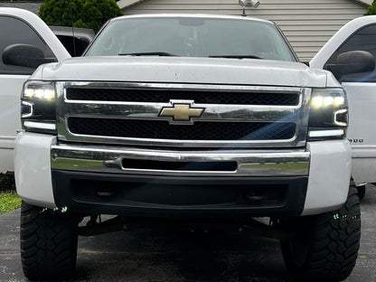 Raxiom LED Projector Headlights; Black Housing; Clear Lens (07-13 Silverado 1500)