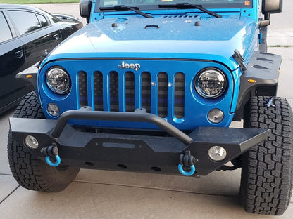 Raxiom Axial Series 7-Inch LED Headlights with DRL; Black Housing; Clear Lens (97-18 Jeep Wrangler TJ & JK)