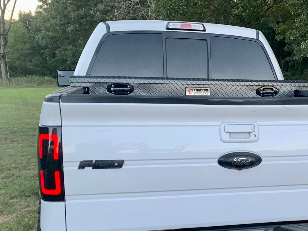 Raxiom Axial Series LED Tail Lights with Halo; Black Housing; Smoked Lens (09-14 F-150 Styleside)