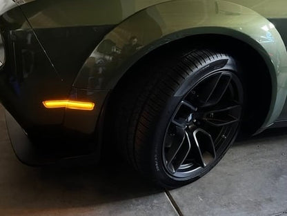 Raxiom Axial Series LED Side Marker Lights; Front and Rear; Smoked (18-23 Challenger Widebody)
