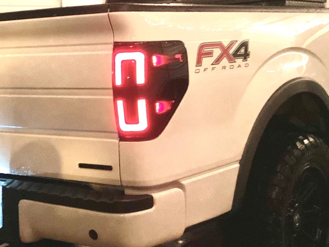 Raxiom Axial Series LED Tail Lights with Halo; Black Housing; Smoked Lens (09-14 F-150 Styleside)