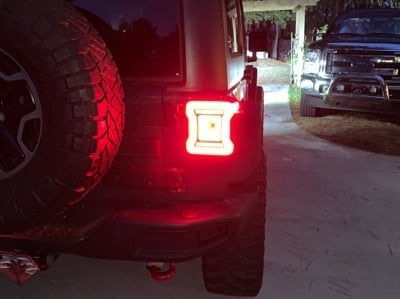 Raxiom Axial Series JL Style LED Tail Lights; Black Housing; Red Lens (07-18 Jeep Wrangler JK)
