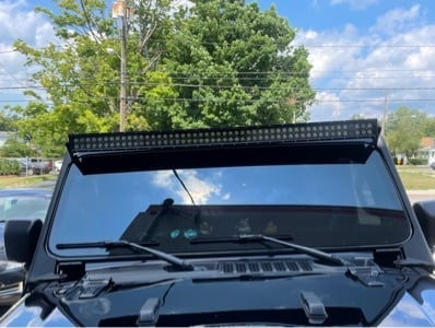 Raxiom 52-Inch Dual Row LED Light Bar with Windshield Mounting Brackets (18-25 Jeep Wrangler JL, Excluding Mojave, 392, and 4XE)