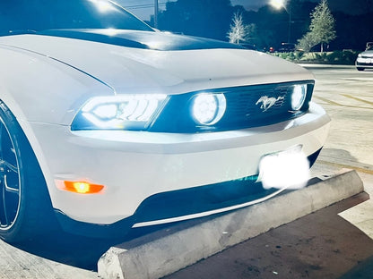 Raxiom LED Projector Headlights; Black Housing; Clear Lens (10-12 Mustang w/ Factory Halogen Headlights)