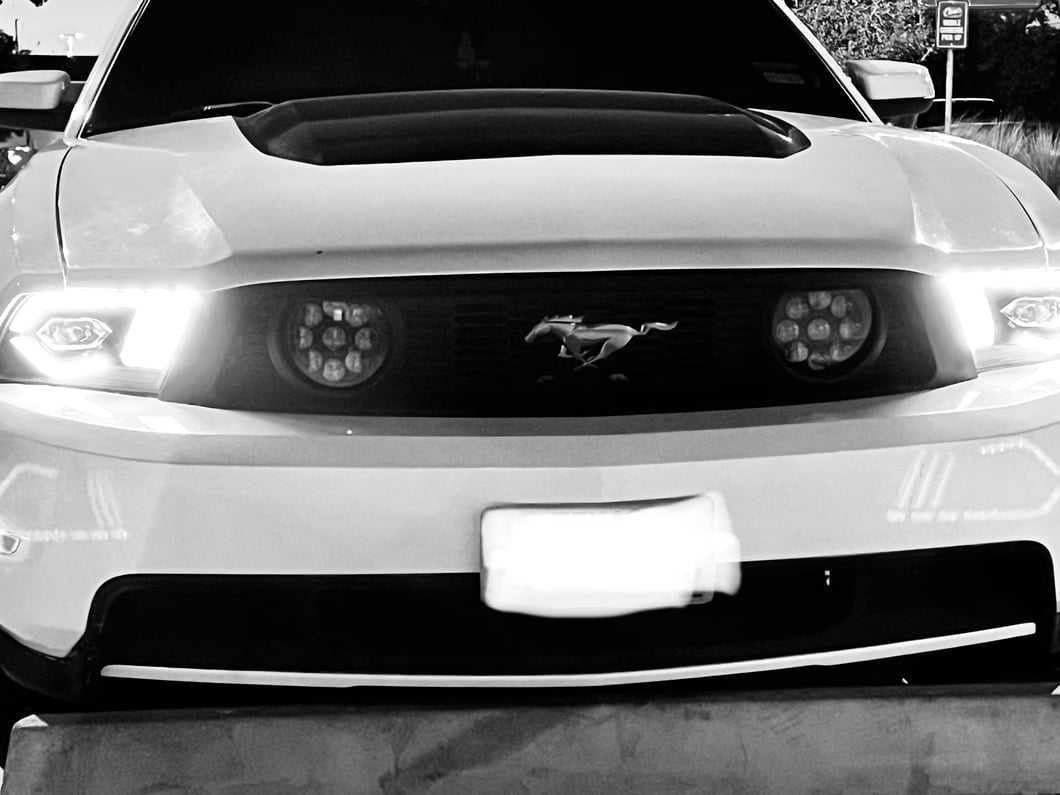 Raxiom LED Projector Headlights; Black Housing; Clear Lens (10-12 Mustang w/ Factory Halogen Headlights)