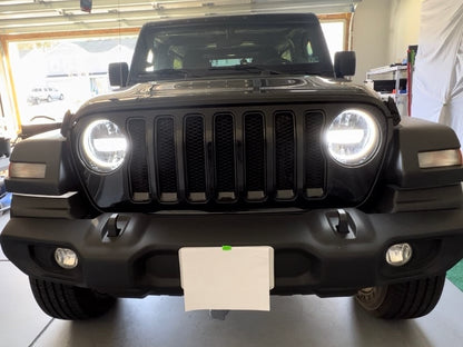 Raxiom Axial Series 9-Inch LED Headlights; Black Housing; Clear Lens (18-25 Jeep Wrangler JL w/ Factory Halogen Headlights)