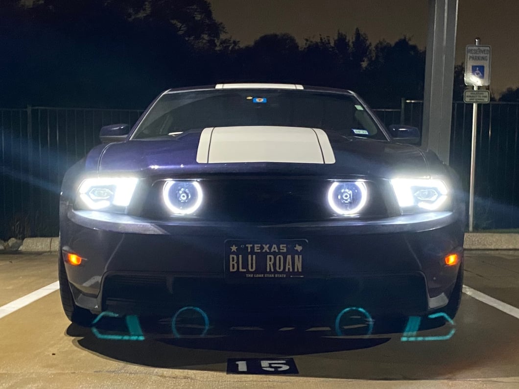 Raxiom LED Projector Headlights; Black Housing; Clear Lens (10-12 Mustang w/ Factory Halogen Headlights)