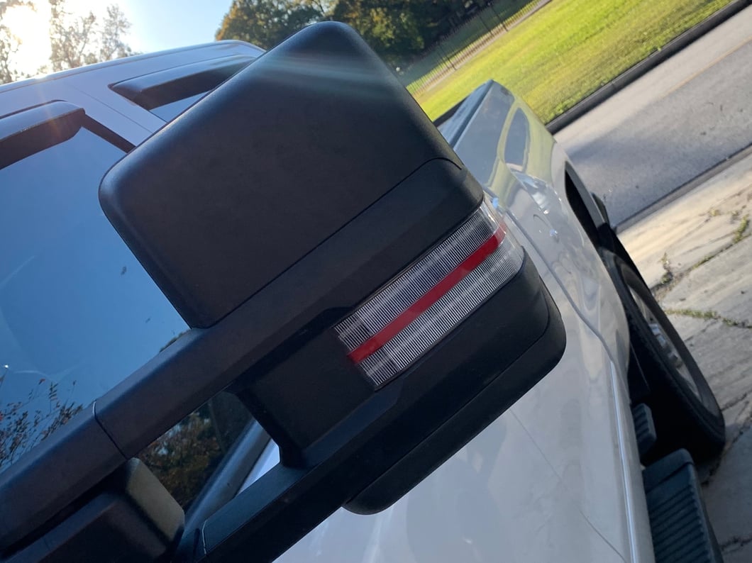 Raxiom Axial Series Dual-Row Amber LED Tow Mirror Lights; Clear (15-19 Silverado 2500 HD)