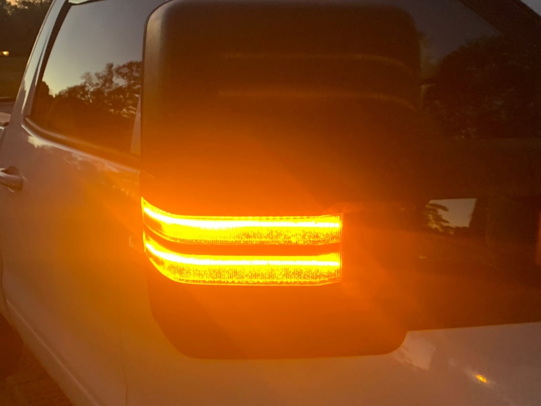 Raxiom Axial Series Dual-Row Amber LED Tow Mirror Lights; Clear (15-19 Silverado 2500 HD)