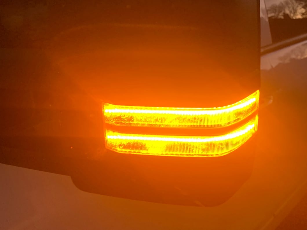 Raxiom Axial Series Dual-Row Amber LED Tow Mirror Lights; Clear (15-19 Silverado 2500 HD)