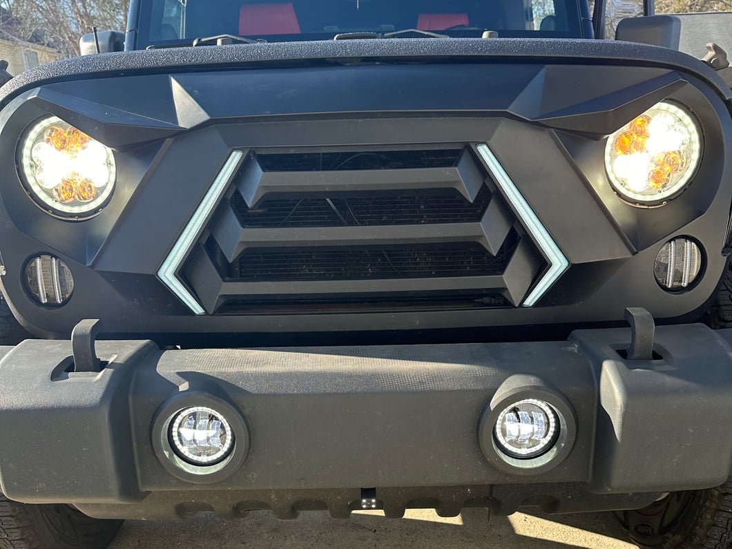 Raxiom Axial Series 4-Inch LED Devil Eyes Fog Lights with Halo (07-18 Jeep Wrangler JK)