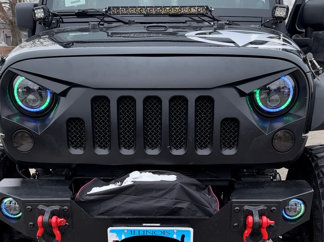 Raxiom Axial Series 4-Inch LED Fog Lights with RGB Halo (07-18 Jeep Wrangler JK)