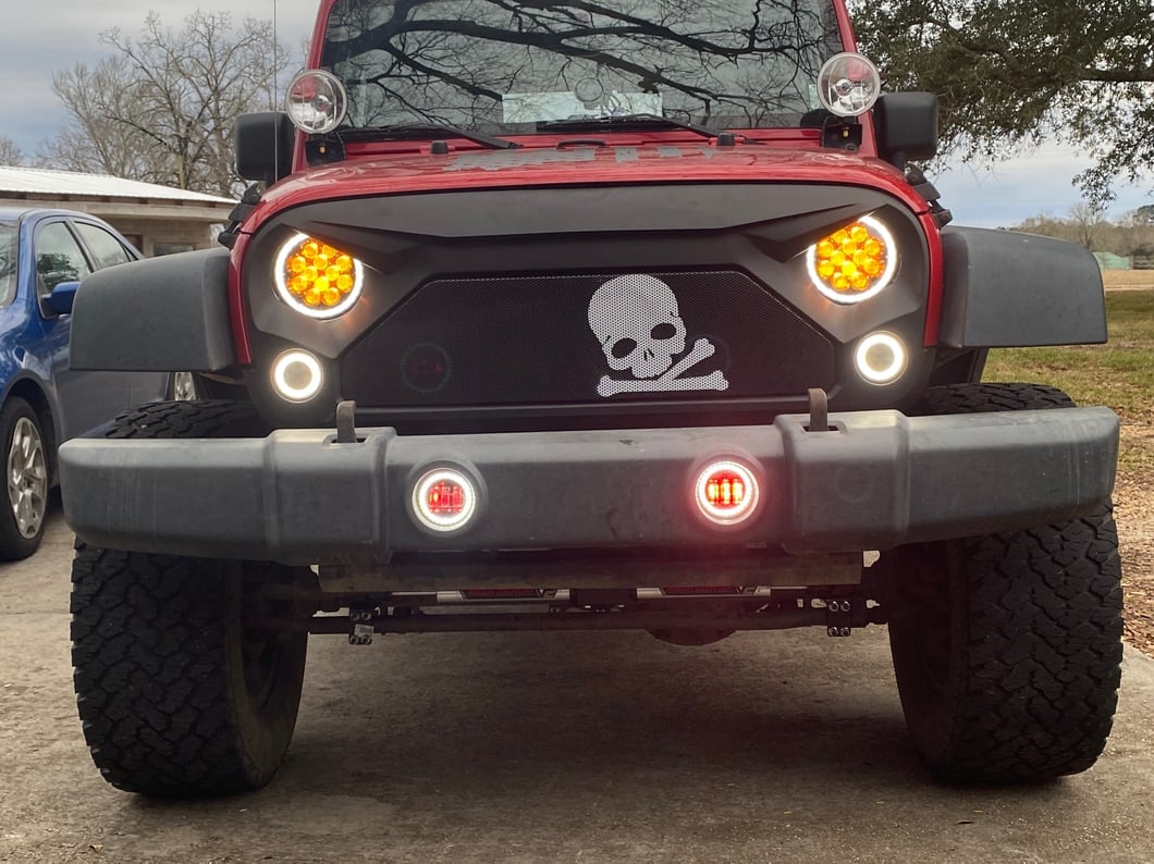 Raxiom Axial Series 4-Inch LED Devil Eyes Fog Lights with Halo (07-18 Jeep Wrangler JK)