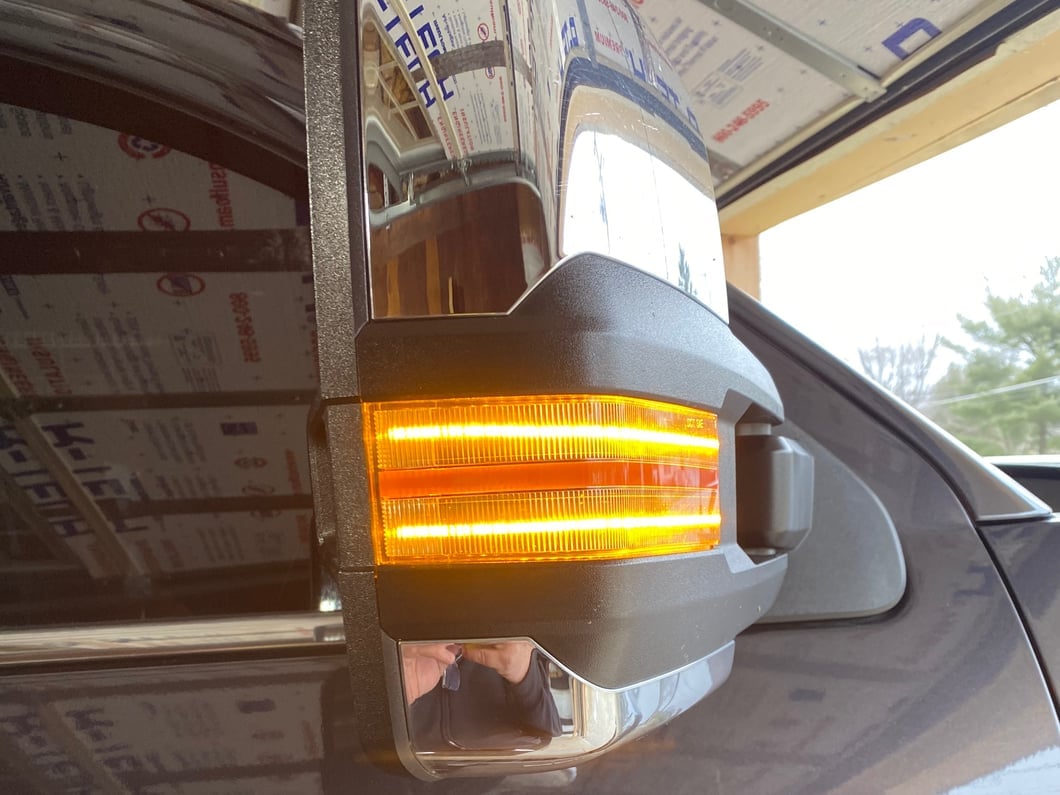 Raxiom Axial Series Dual-Row Amber LED Tow Mirror Lights; Clear (15-19 Sierra 2500 HD)