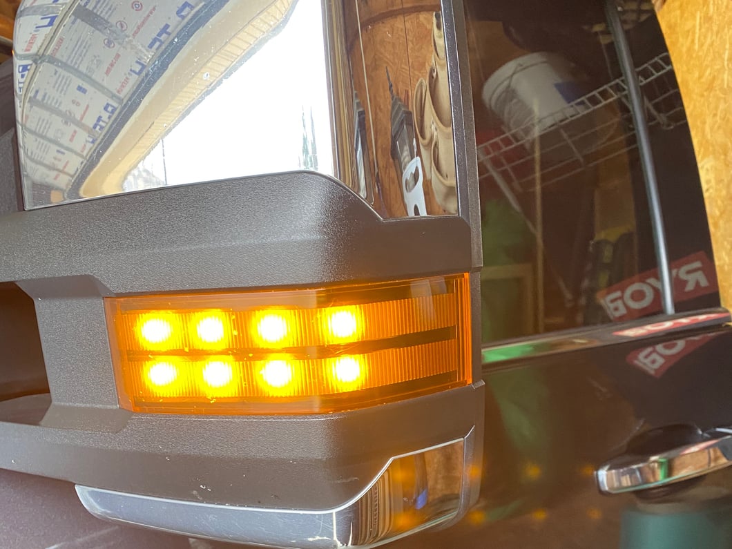 Raxiom Axial Series Dual-Row Amber LED Tow Mirror Lights; Clear (15-19 Sierra 2500 HD)