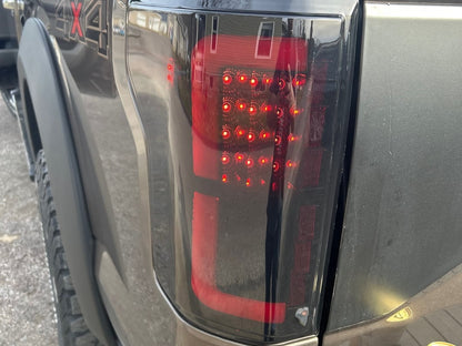 Raxiom Axial Series LED Tail Lights; Black Housing; Smoked Lens (15-17 F-150 w/ Factory Halogen Tail Lights)