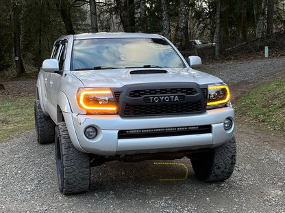 Raxiom Axial Series Switchback Projector Headlights; Black Housing; Clear Lens (05-11 Tacoma)