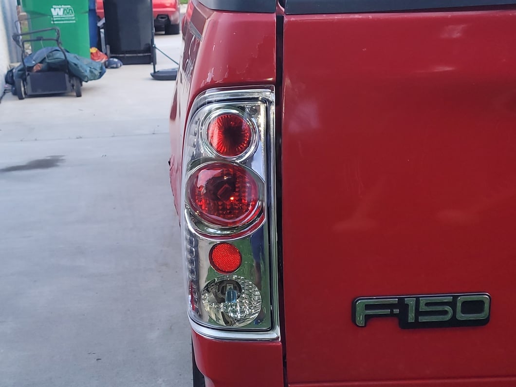 Raxiom Axial Series Version 2 Tail Lights; Chrome Housing; Red/Clear Lens (97-03 F-150 Styleside)