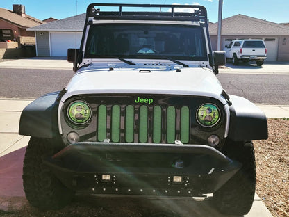 Raxiom 7-Inch LED Headlights; Green Housing; Clear Lens (07-18 Jeep Wrangler JK)