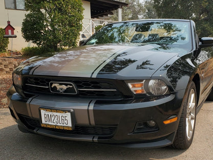 Raxiom Axial Series OEM Style Replacement Headlights; Black Housing with Chrome Accents; Clear Lens (10-12 Mustang w/ Factory Halogen Headlights)