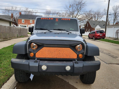 Raxiom 7-Inch LED Headlights; Orange Housing; Clear Lens (07-18 Jeep Wrangler JK)
