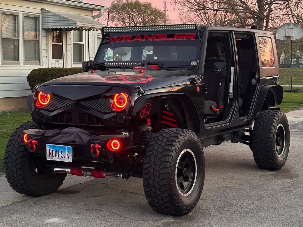 Raxiom Axial Series 7-Inch LED Headlights with RGB Halo; Black Housing; Clear Lens (97-18 Jeep Wrangler TJ & JK)