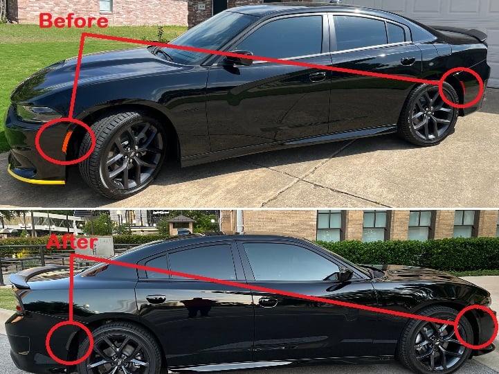 Raxiom Axial Series LED Side Marker Lights; Front and Rear; Smoked (15-23 Charger, Excluding Widebody)