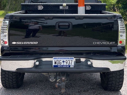Raxiom LED Tail Lights; Chrome Housing; Clear Lens (03-06 Silverado 1500 Fleetside)