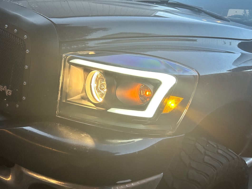 Raxiom Axial Series LED DRL Projector Headlights; Black Housing; Clear Lens (06-09 RAM 2500)