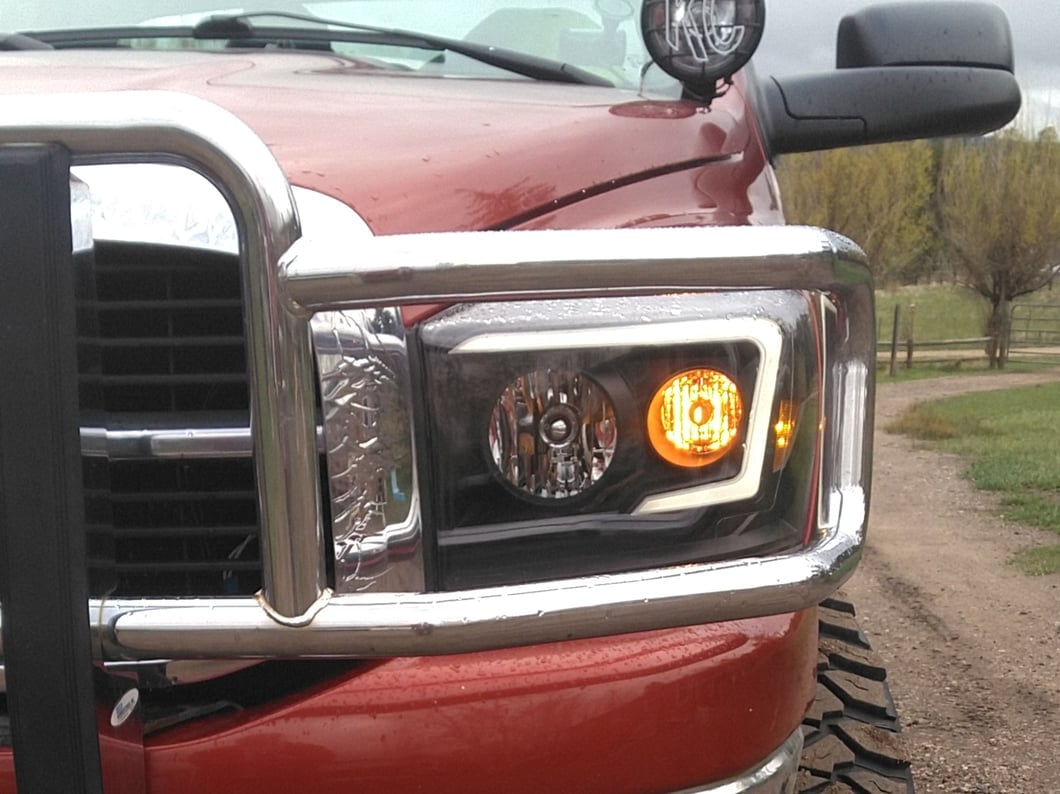 Raxiom Axial Series LED DRL Projector Headlights; Black Housing; Clear Lens (06-09 RAM 2500)