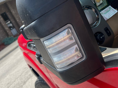 Raxiom Axial Series LED Sequential Switchback Side Mirror Marker Lamps; Clear (11-16 F-250 Super Duty)