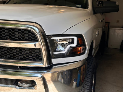 Raxiom Axial Series LED Headlights; Black Housing; Clear Lens (10-18 RAM 2500 w/ Factory Halogen Non-Projector Headlights)