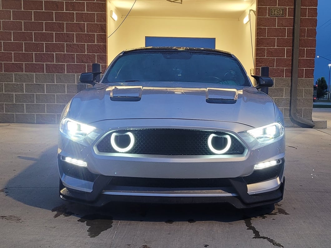 Raxiom LED Projector Headlights; Black Housing; Clear Lens (18-23 Mustang GT, EcoBoost)