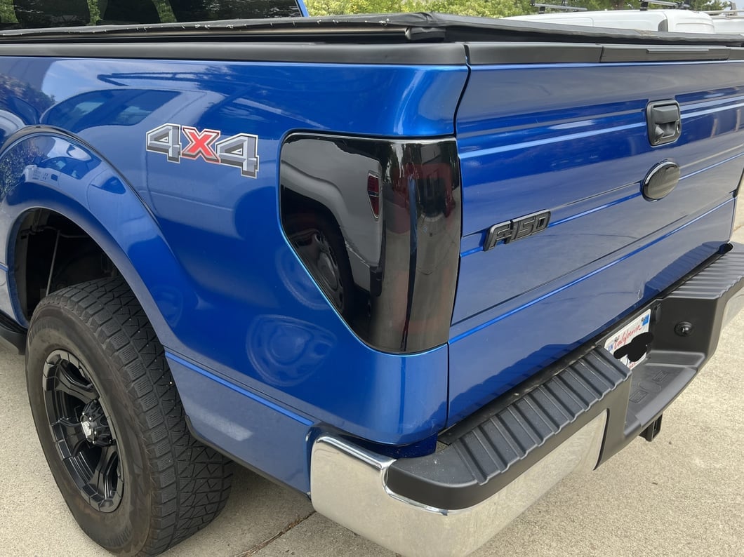 Raxiom Axial Series LED Tail Lights with Halo; Black Housing; Smoked Lens (09-14 F-150 Styleside)