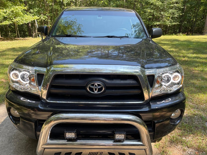 Raxiom Super White LED Halo Projector Headlights; Chrome Housing; Clear Lens (05-09 Tacoma)