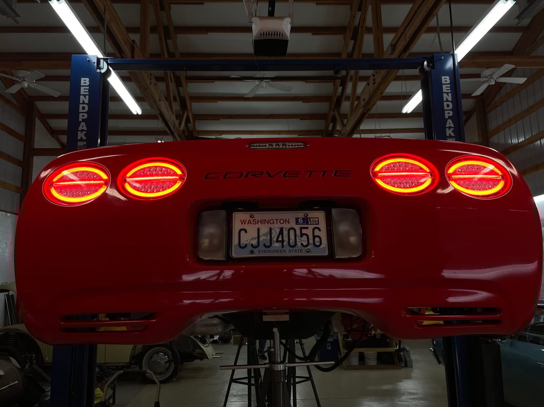 Raxiom Axial Series LED Tail Lights; Chrome Housing; Clear Lens (97-04 Corvette C5)