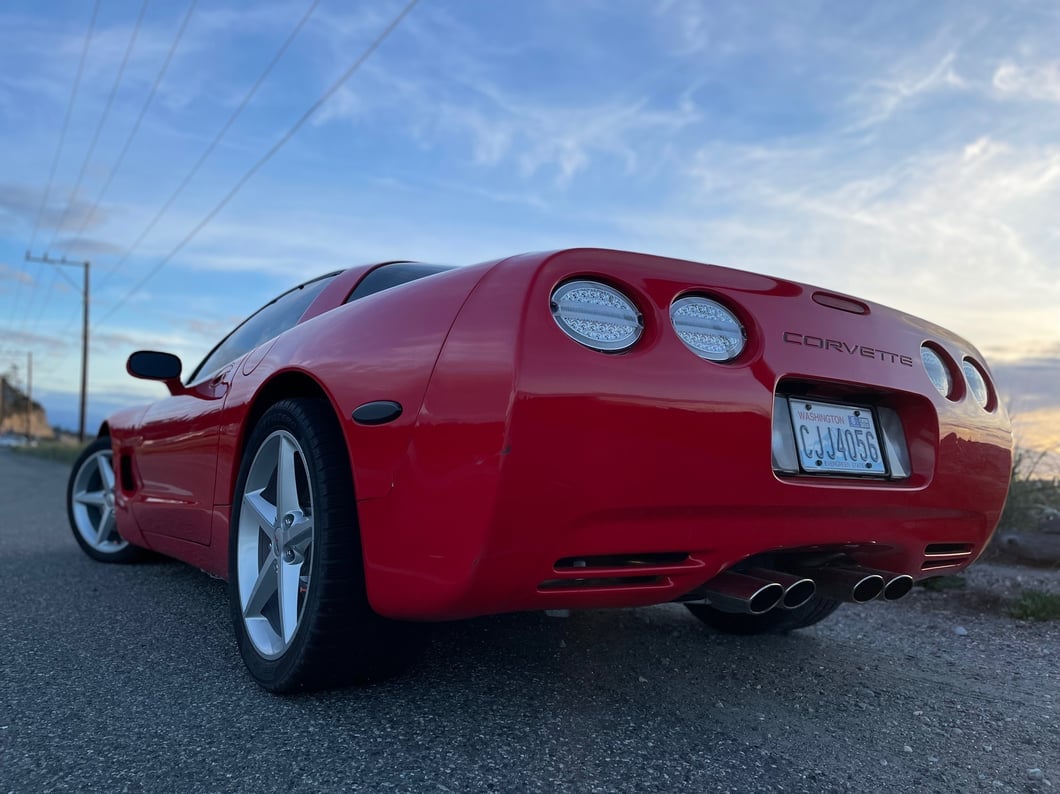 Raxiom Axial Series LED Tail Lights; Chrome Housing; Clear Lens (97-04 Corvette C5)